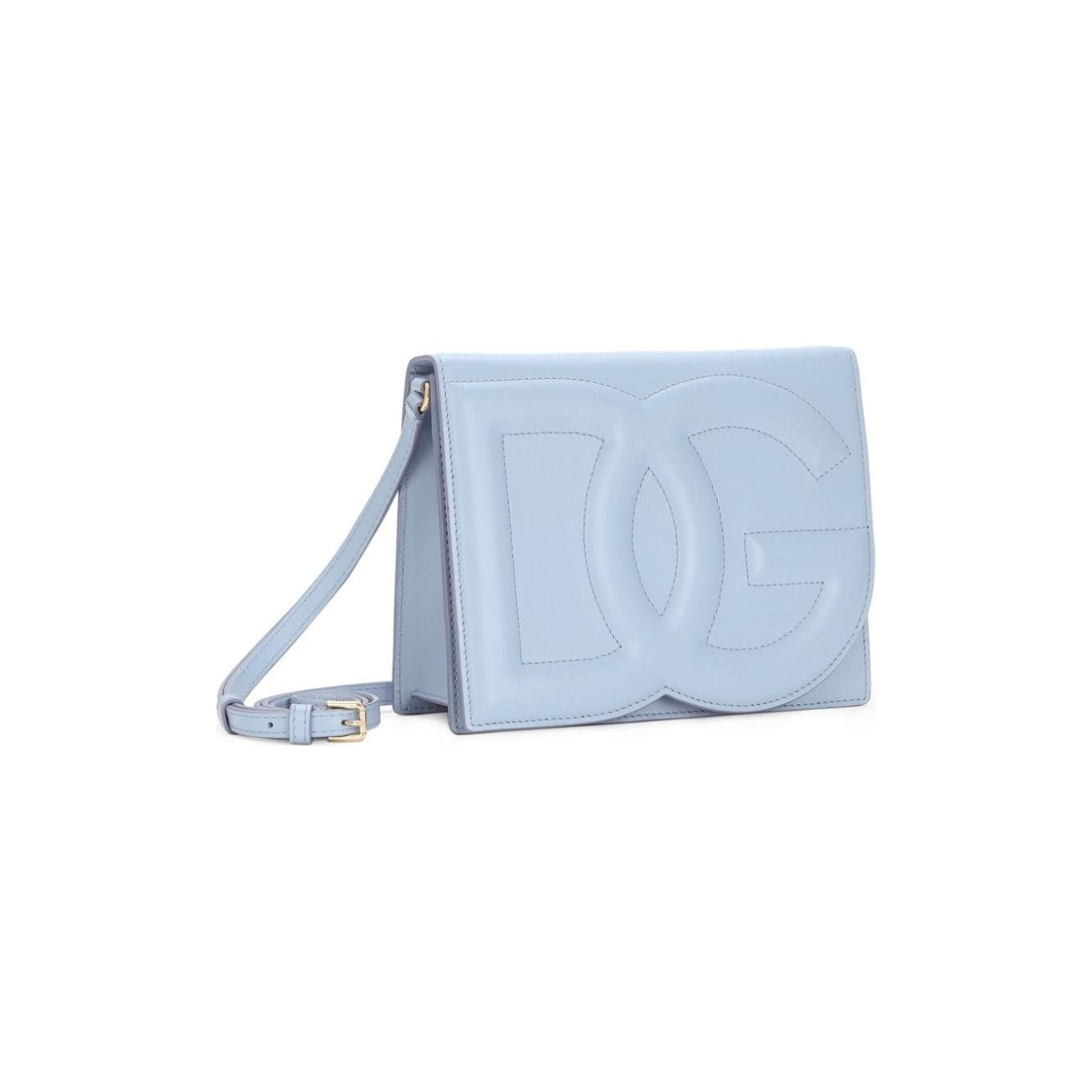 Dolce & Gabbana baby blue leather embossed logo Bag Shoulder Dolce & Gabbana