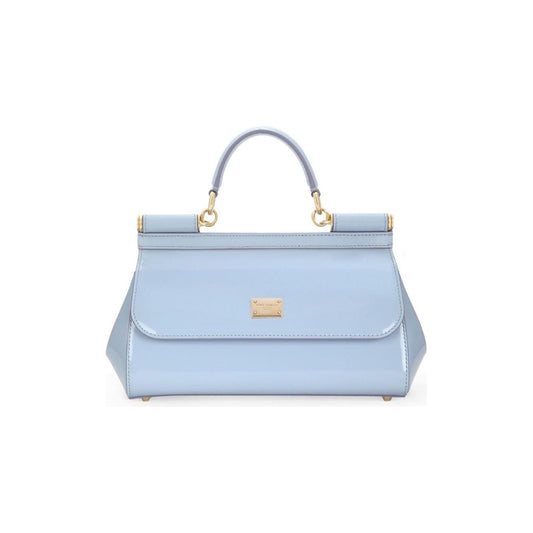 Dolce & Gabbana baby blue calf leather patent finish Bag Handbag Dolce & Gabbana