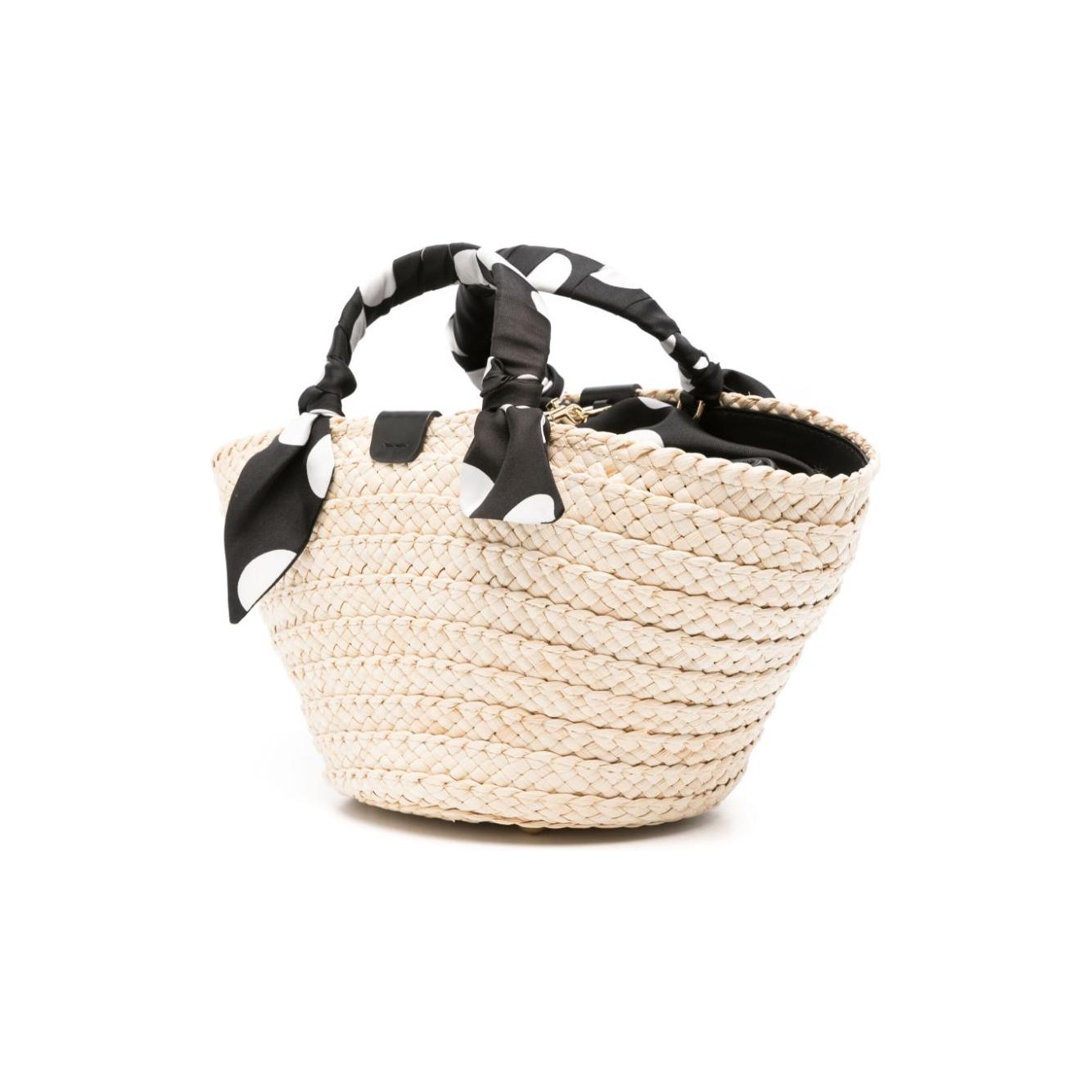 Dolce & Gabbana beige/black straw interwoven design bucket body Bag Handbag Dolce & Gabbana