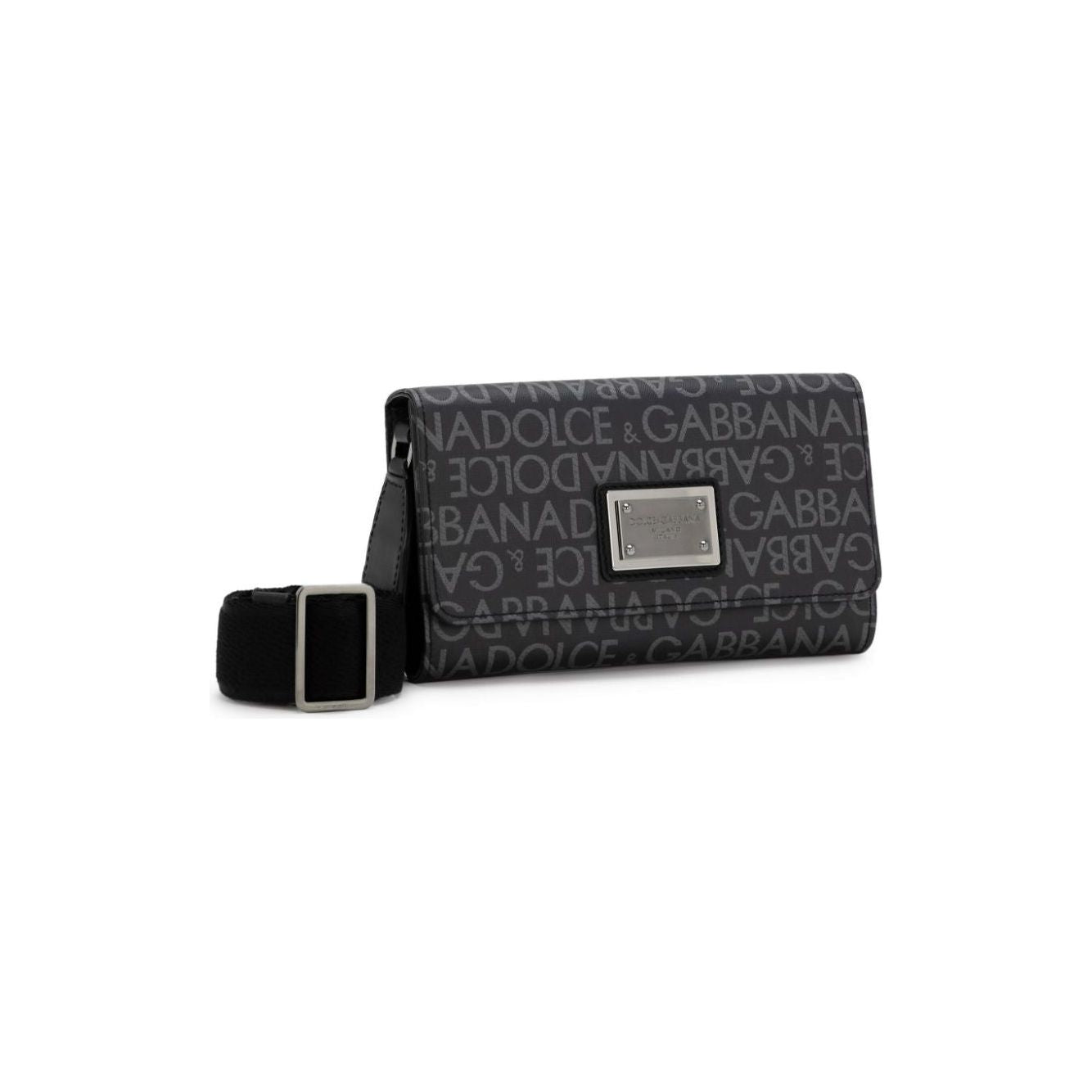 Dolce & Gabbana black/grey coated finish jacquard logo motif Bag Shoulder Dolce & Gabbana