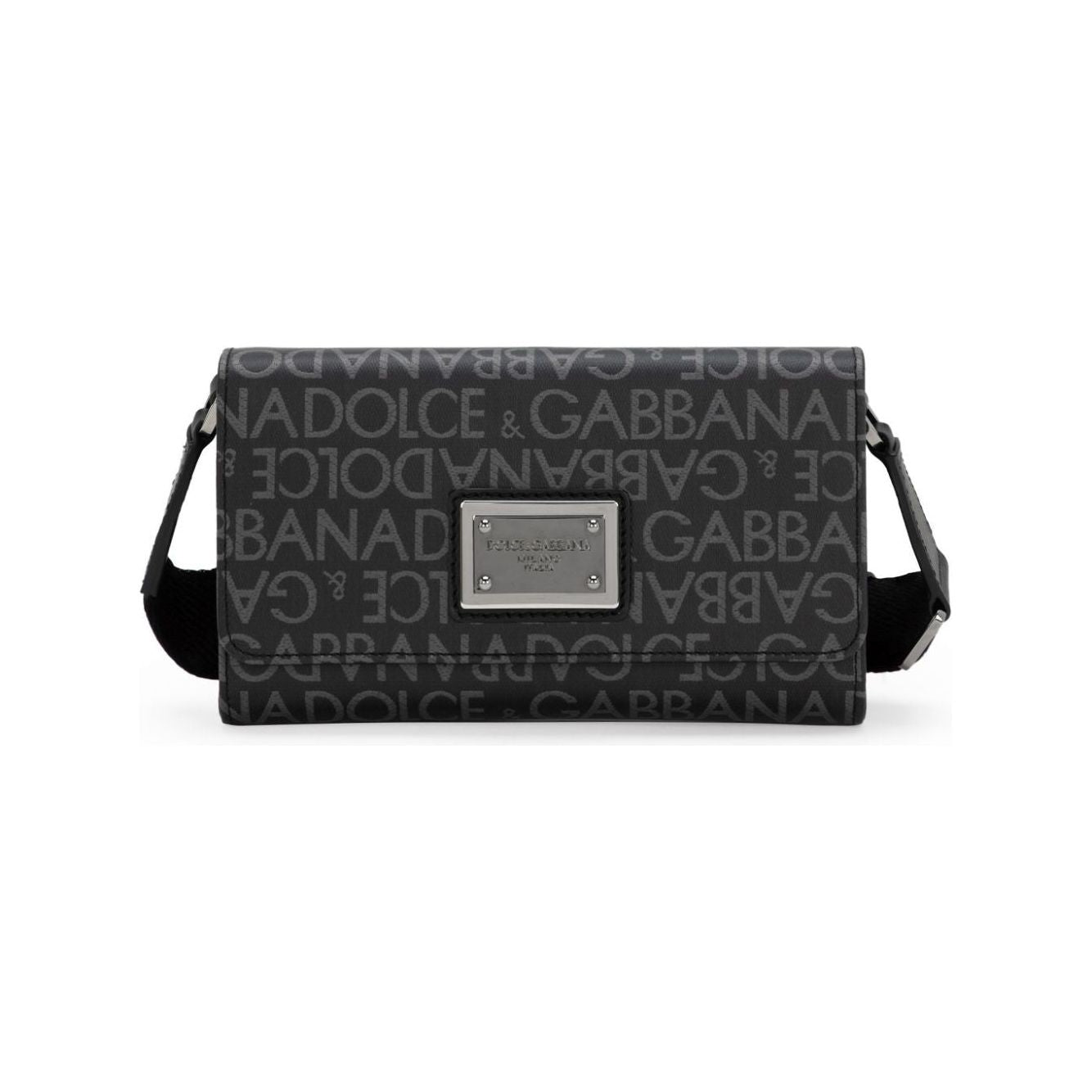 Dolce & Gabbana black/grey coated finish jacquard logo motif Bag Shoulder Dolce & Gabbana