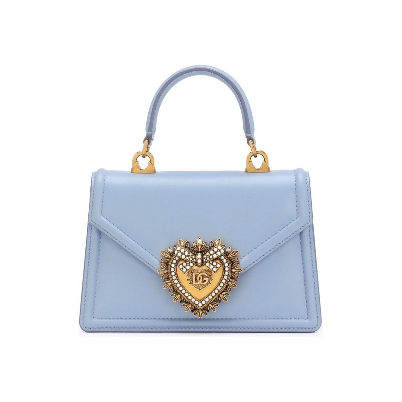 Dolce & Gabbana baby blue/gold tones leather Bag Handbag Dolce & Gabbana