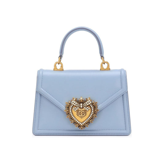 Dolce & Gabbana baby blue/gold tones leather Bag Handbag Dolce & Gabbana