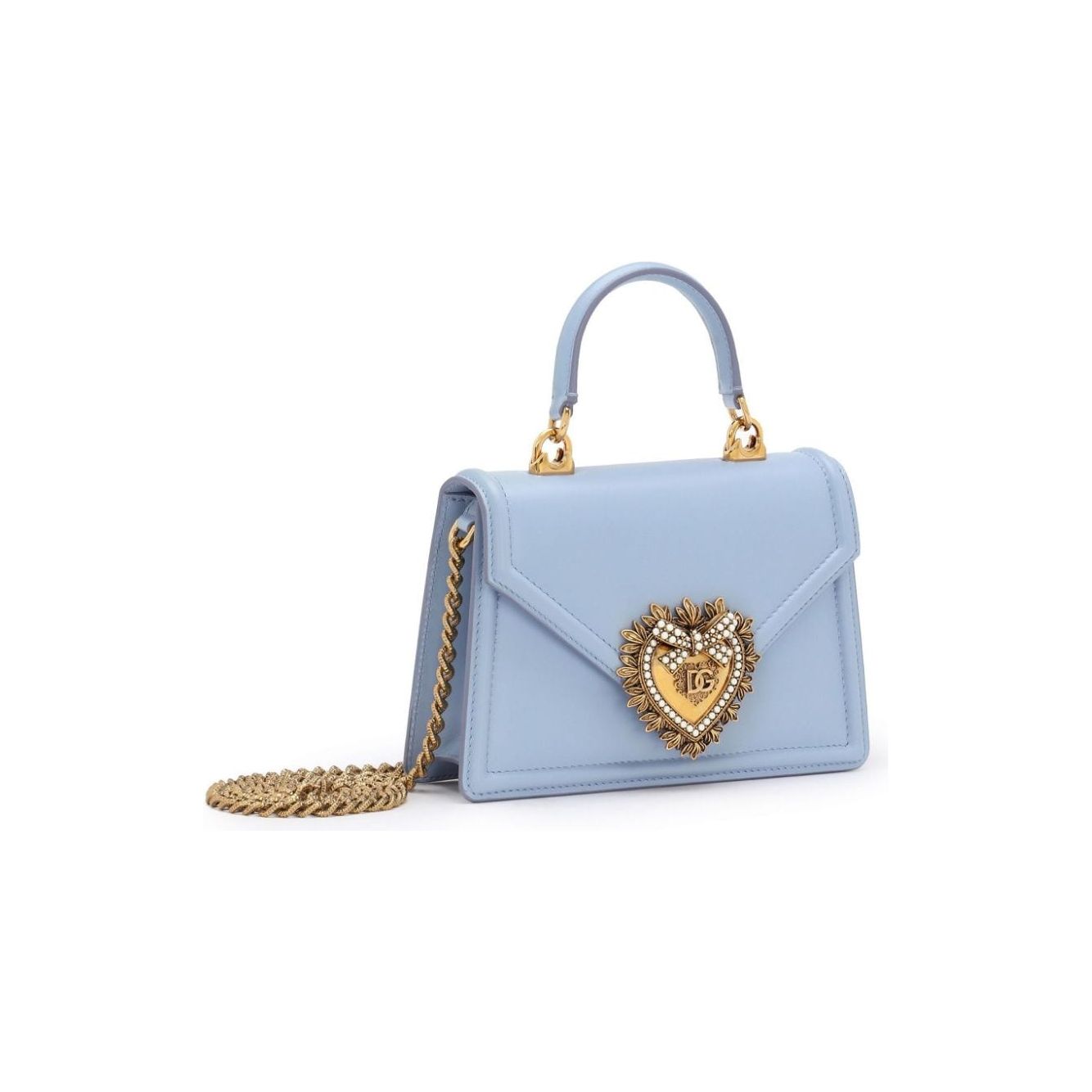 Dolce & Gabbana baby blue/gold tones leather Bag Handbag Dolce & Gabbana