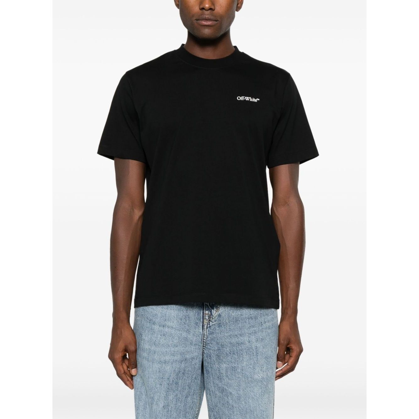 Off White T-shirts and Polos Black Topwear Off White