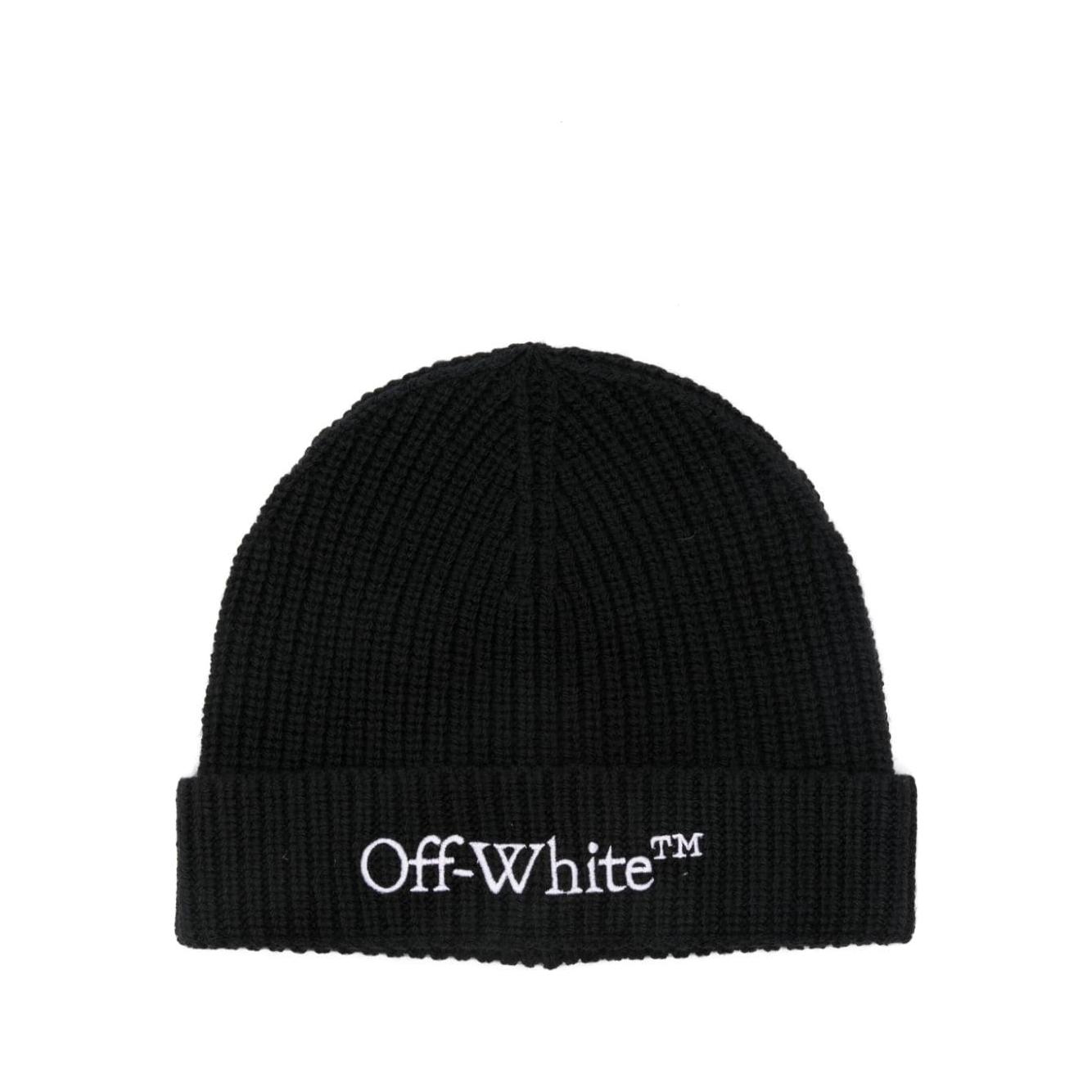 Off White wool chunky ribbed knit Hats Black Scarves Hats & Gloves Off White