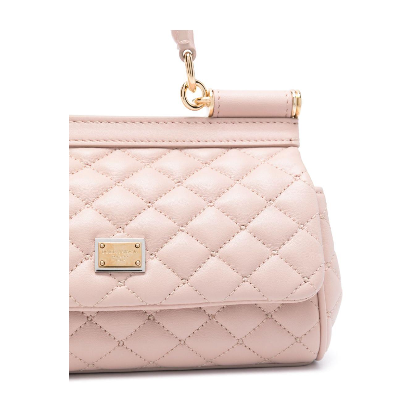 Dolce & Gabbana powder pink calf leather diamond quilting Bag Handbag Dolce & Gabbana