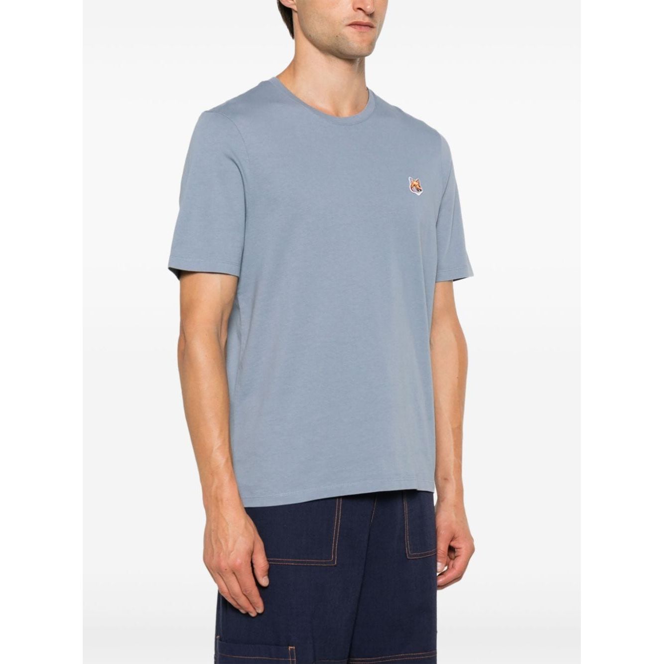 MAISON KITSUNE' T-shirts and Polos Clear Blue Topwear Maison Kitsune'