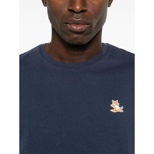 MAISON KITSUNE' T-shirts and Polos Blue Topwear Maison Kitsune'