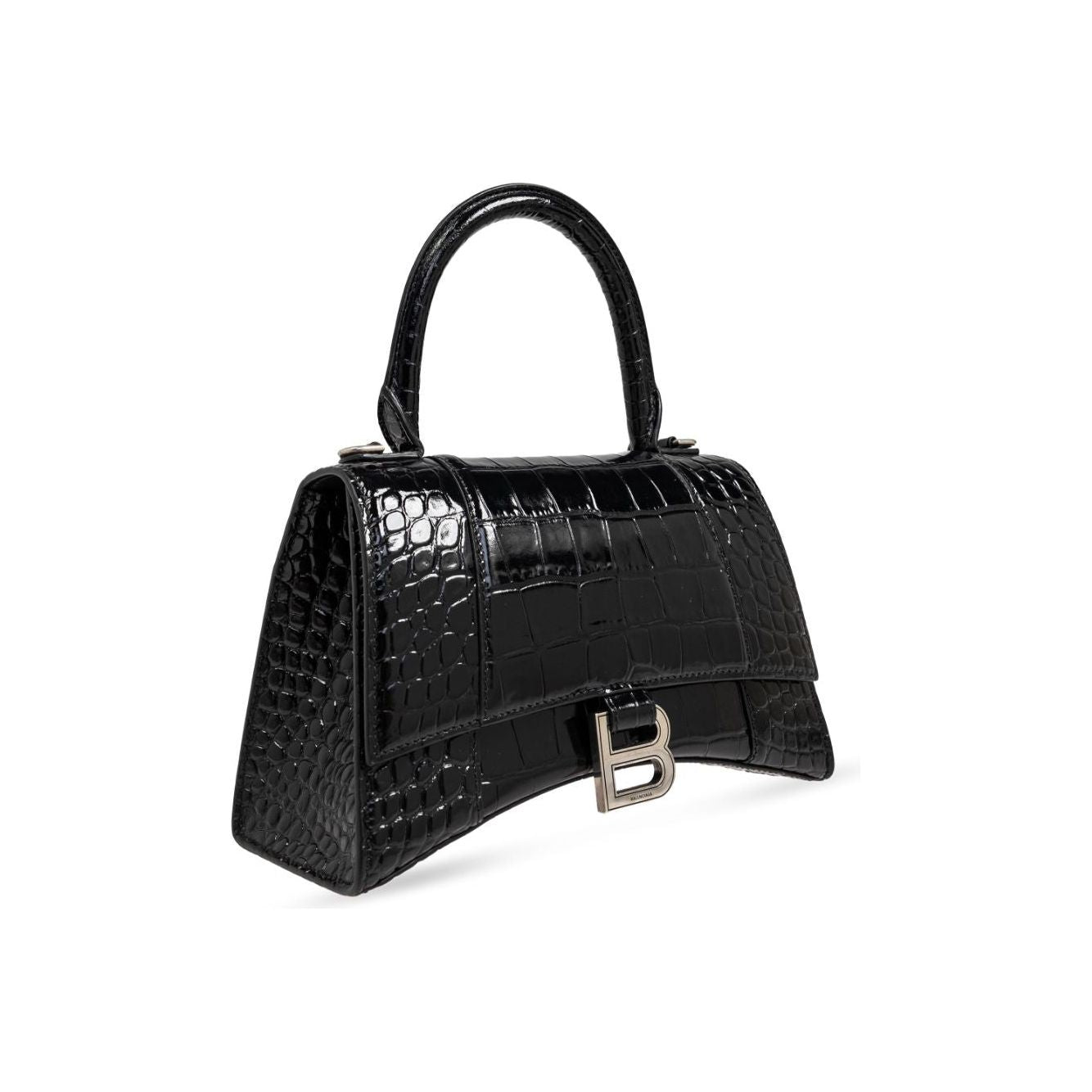 Balenciaga calf leather embossed crocodile effect  handbag Black Handbag Balenciaga