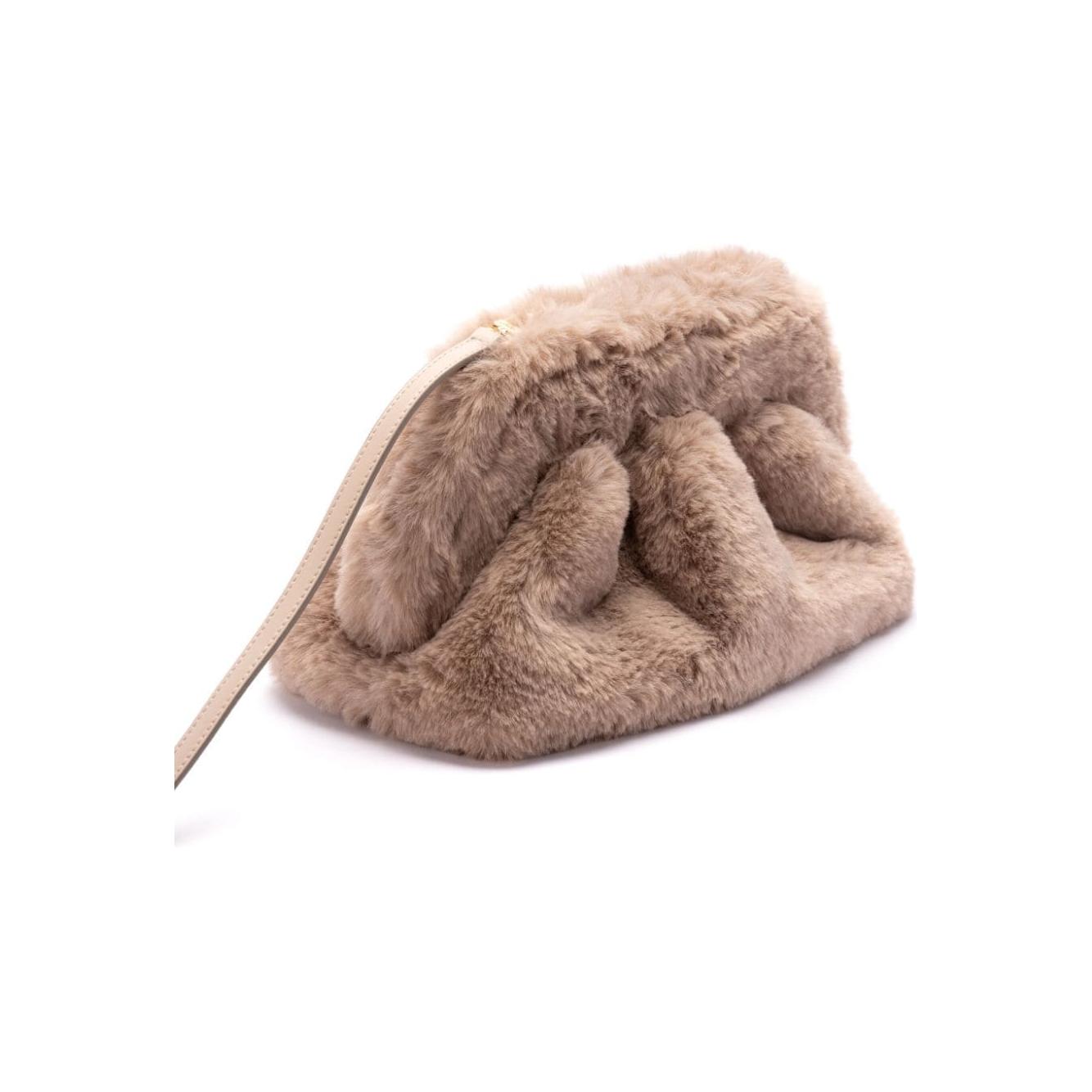 THEMOIRE' brown faux-fur Clutch Bag Clutches Themoire'