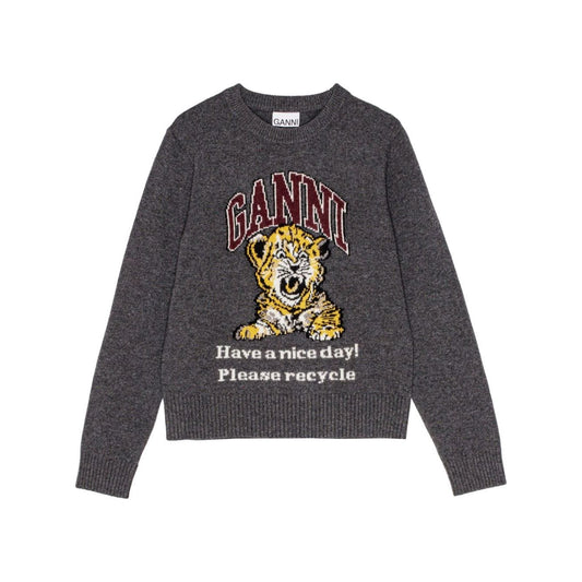 GANNI Sweaters Grey Topwear Ganni