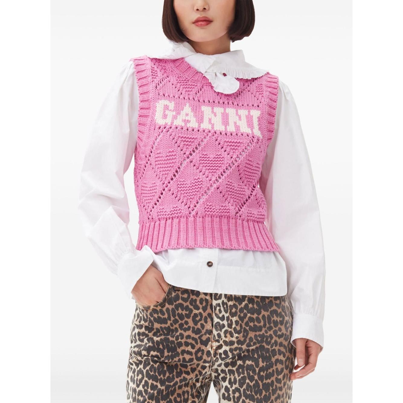 GANNI Sweaters Pink Topwear Ganni