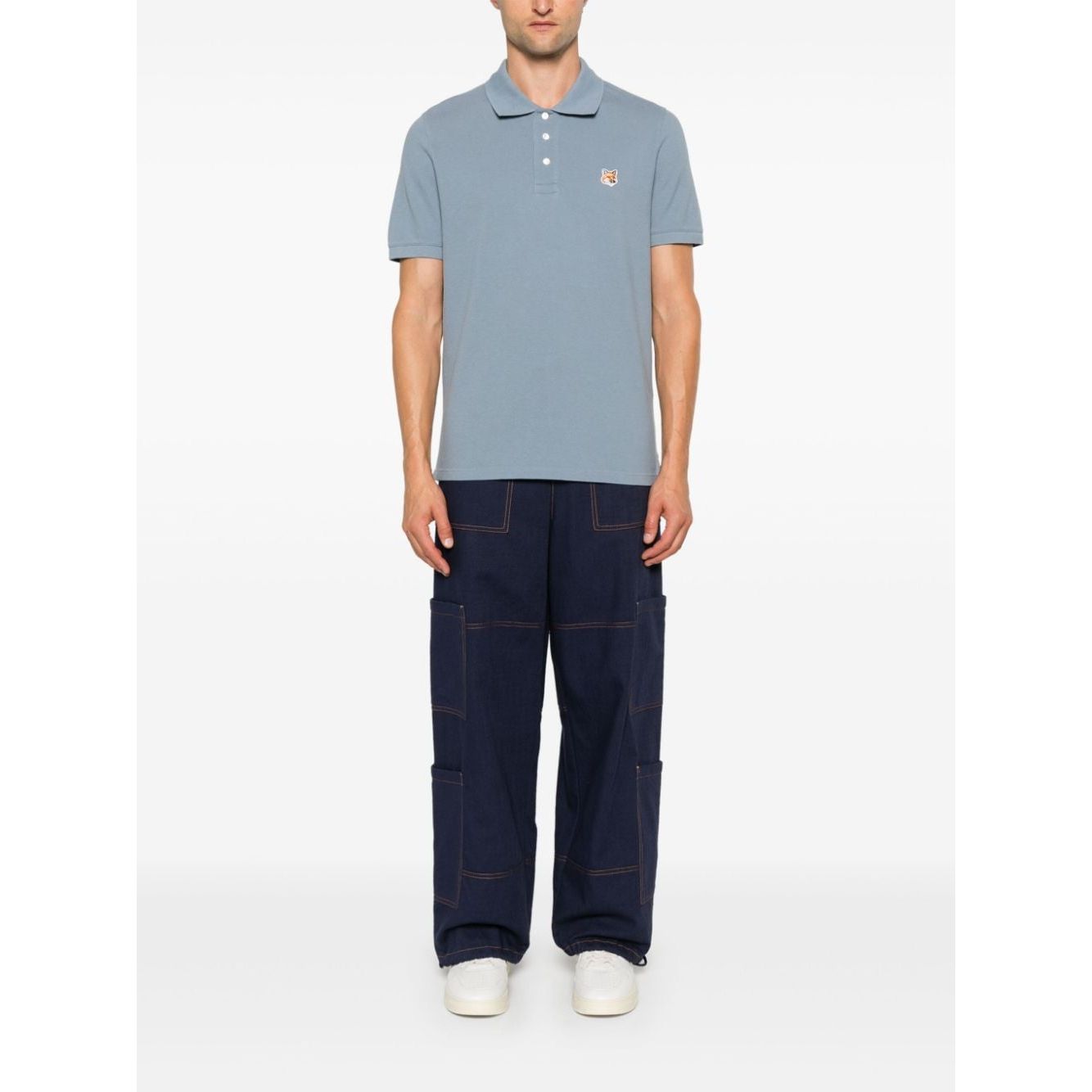 MAISON KITSUNE' T-shirts and Polos Clear Blue Topwear Maison Kitsune'