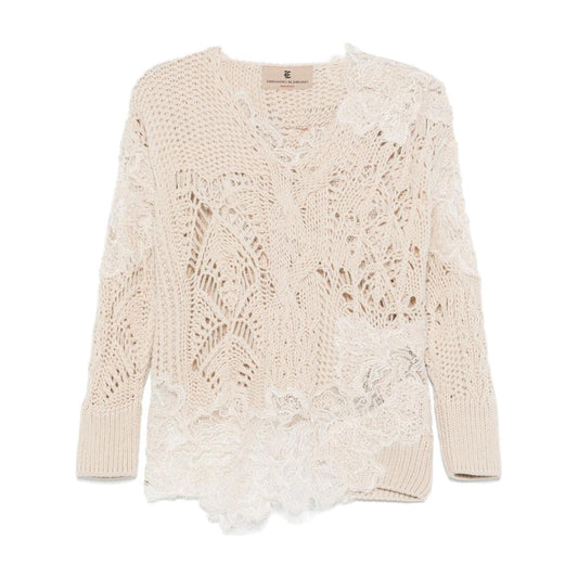 Ermanno Scervino Sweaters Beige Topwear Ermanno Scervino