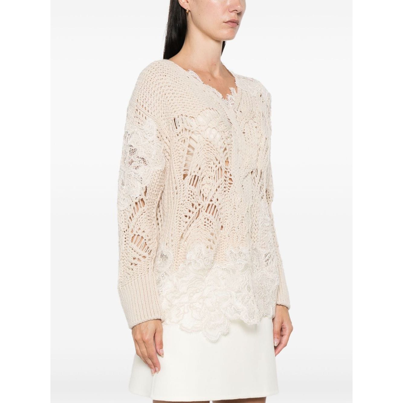 Ermanno Scervino Sweaters Beige Topwear Ermanno Scervino