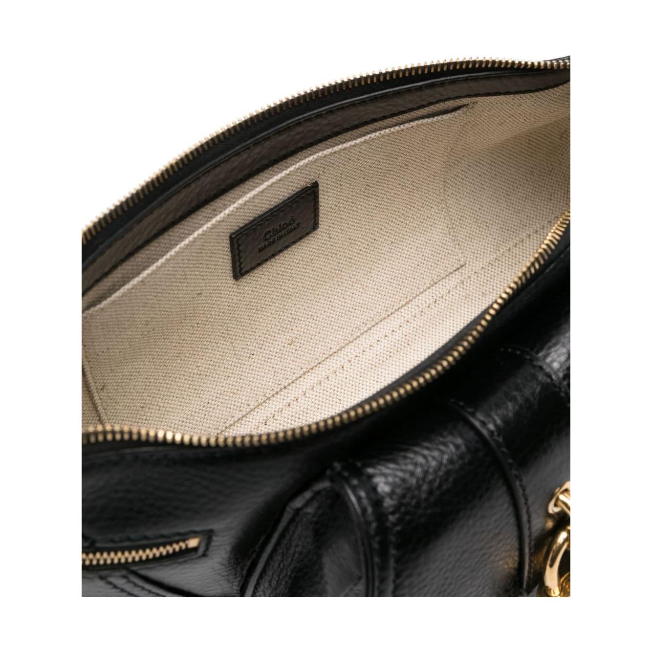 Chloè black calf leather pebbled texture Bag Black Shoulder Chloè