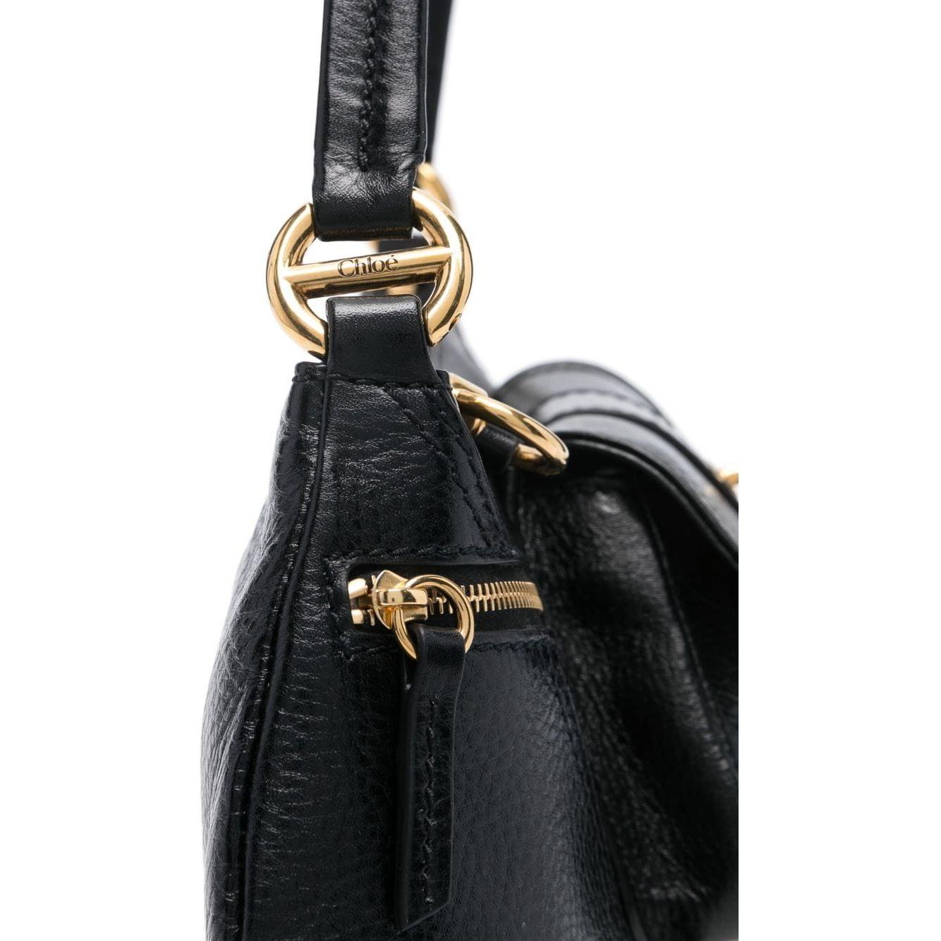 Chloè black calf leather pebbled texture Bag Black Shoulder Chloè