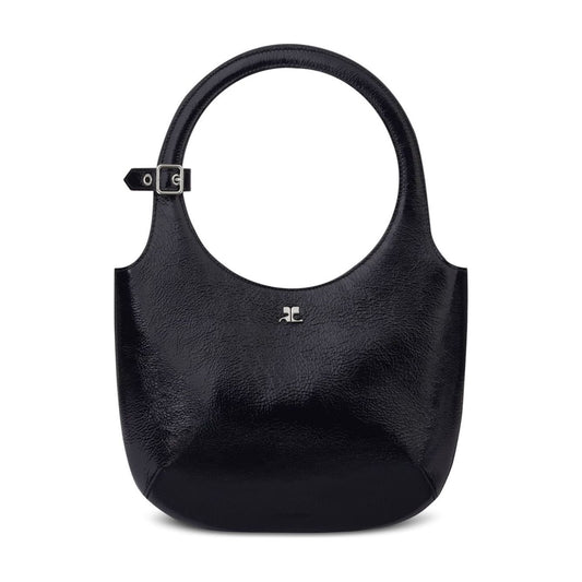 032C Courreges black calf leather Bag Handbag 032C