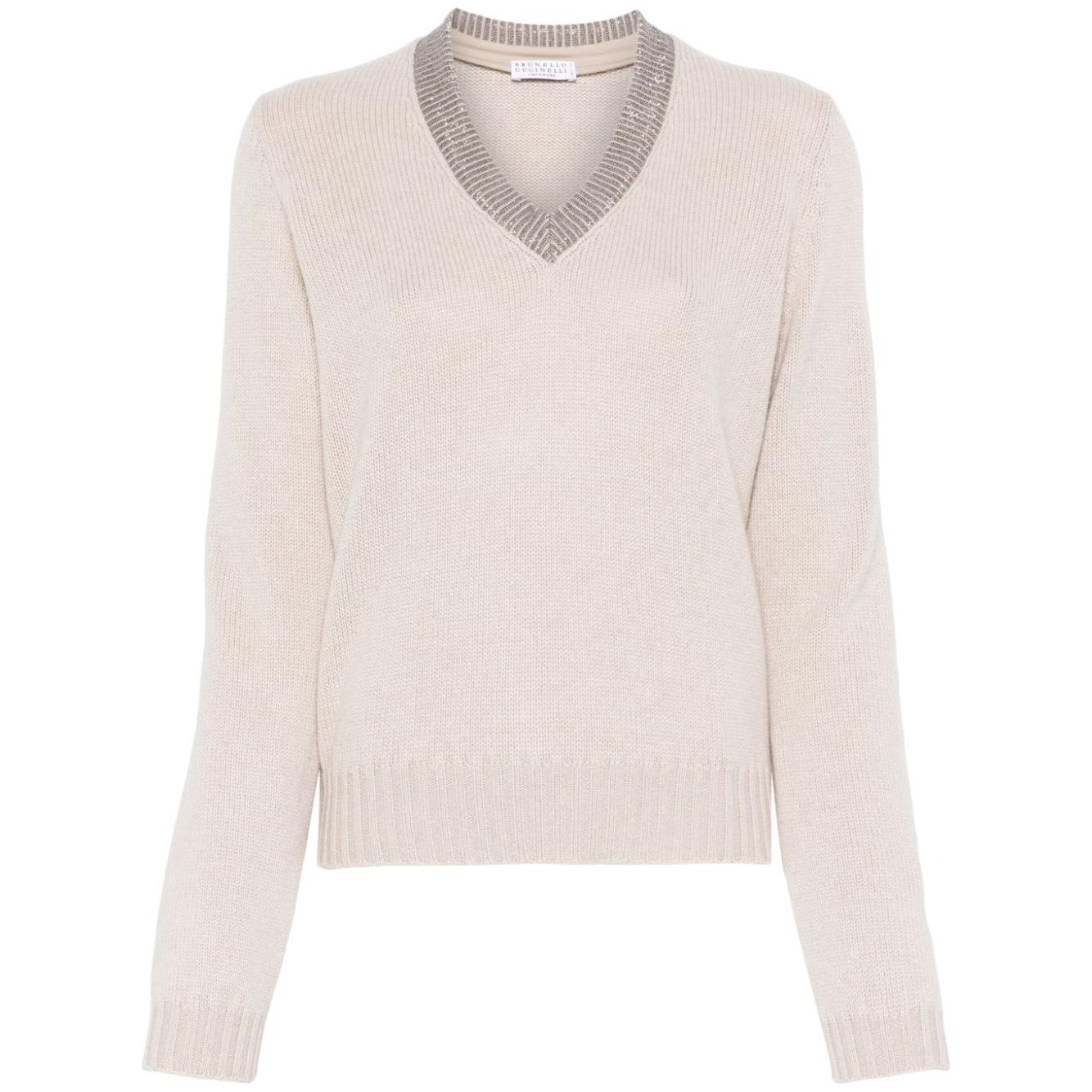 Brunello Cucinelli Sweaters Beige Topwear Brunello Cucinelli