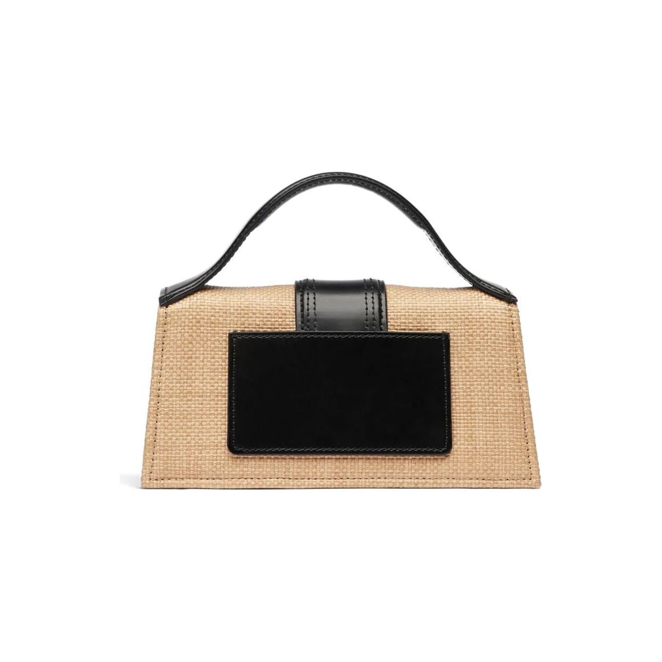 JACQUEMUS beige/black raffia calf leather Bag Handbag JACQUEMUS