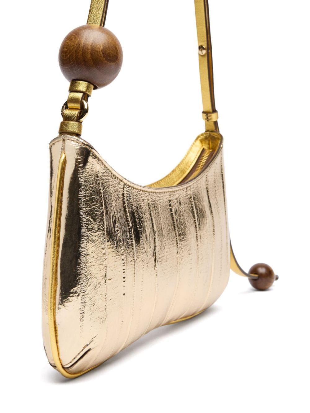 JACQUEMUS leather mirrored finish handbag Golden Shoulder JACQUEMUS