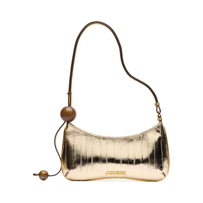 JACQUEMUS leather mirrored finish handbag Golden Shoulder JACQUEMUS