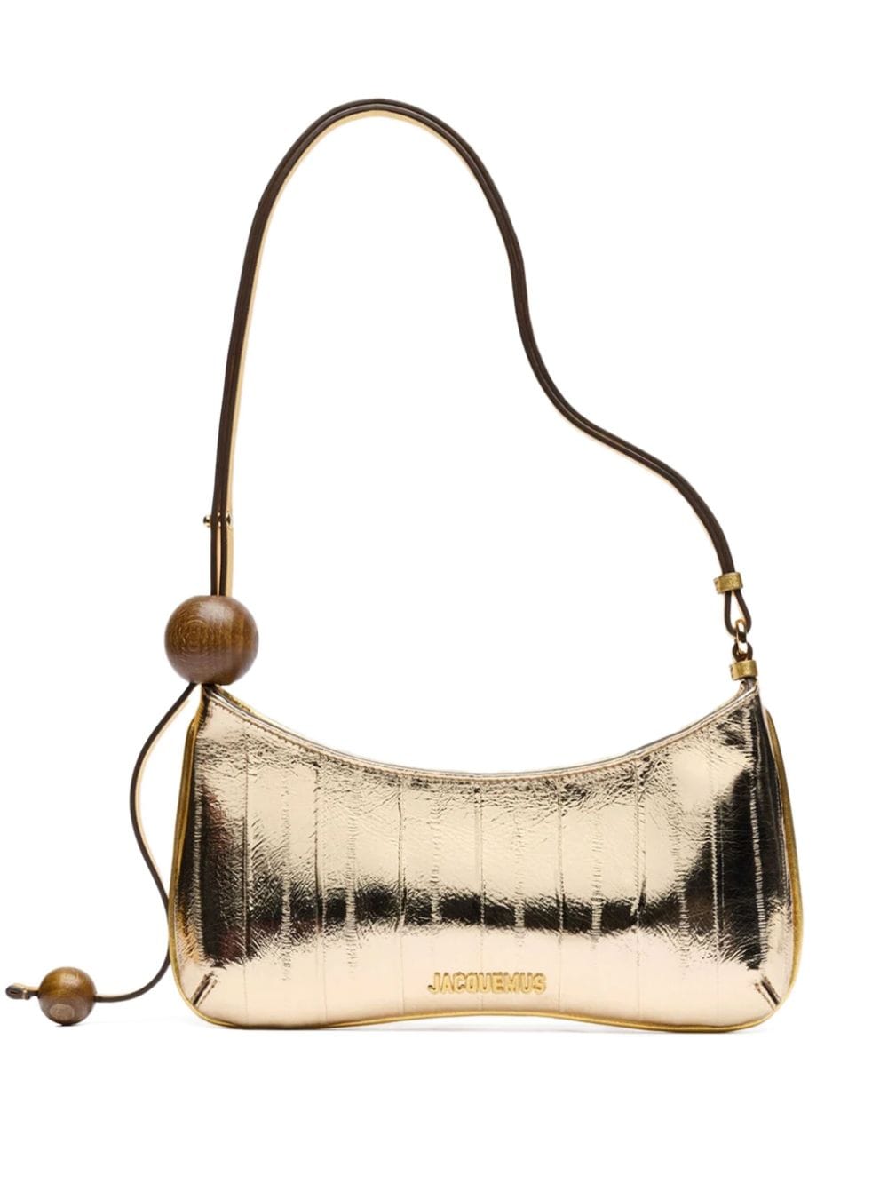 JACQUEMUS leather mirrored finish handbag Golden Shoulder JACQUEMUS