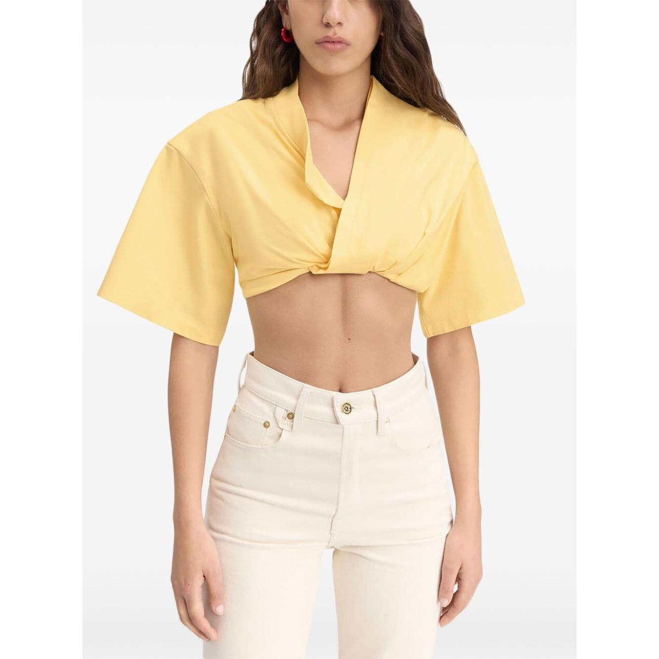 JACQUEMUS Womne Shirts and Polos Yellow Topwear JACQUEMUS