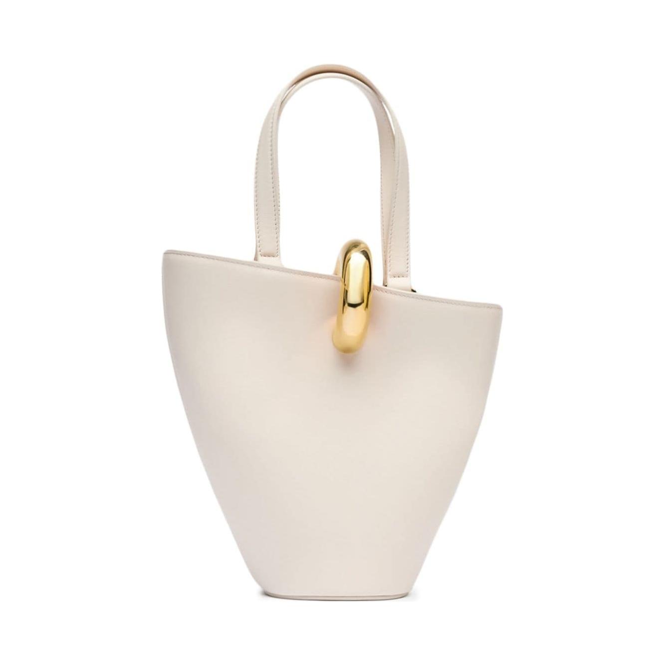 JACQUEMUS white leather asymmetric design Bag Handbag JACQUEMUS