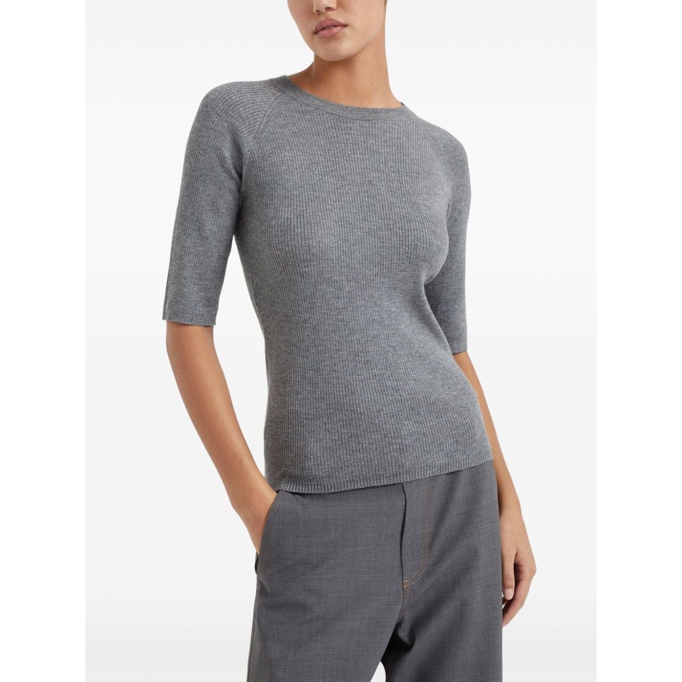 Brunello Cucinelli Sweaters Grey Topwear Brunello Cucinelli