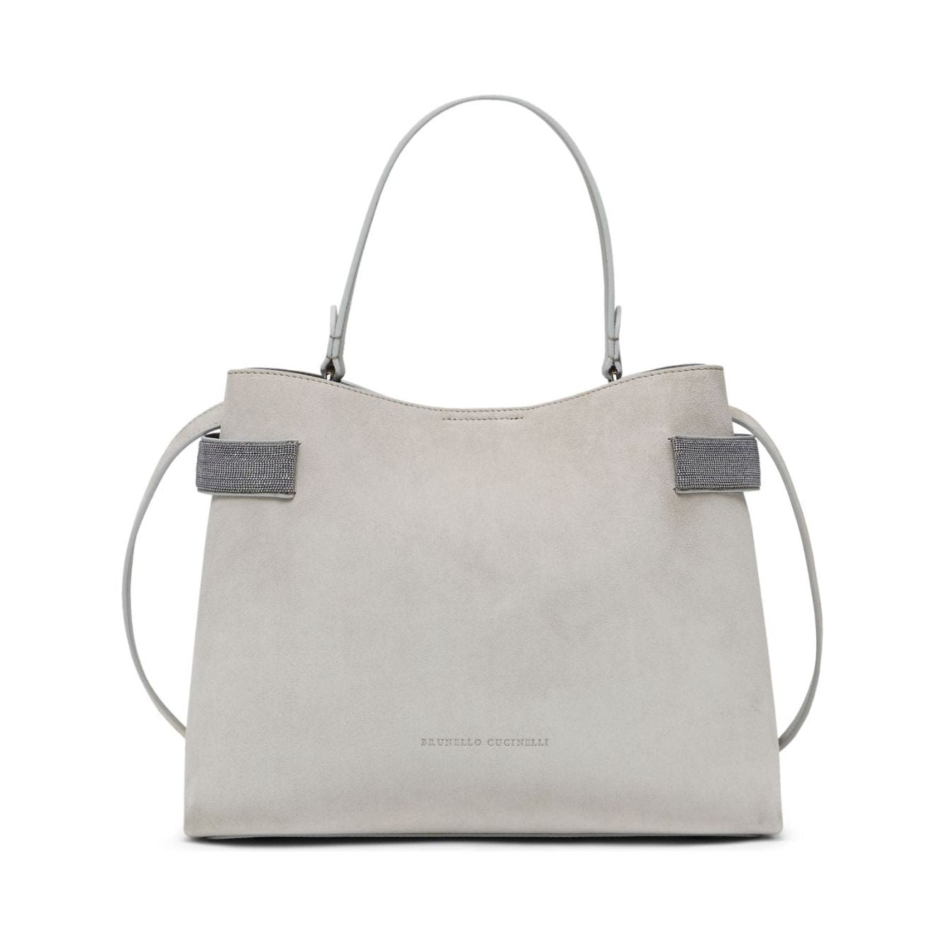 Brunello Cucinelli calf suede Handbag Light Grey Handbag Brunello Cucinelli