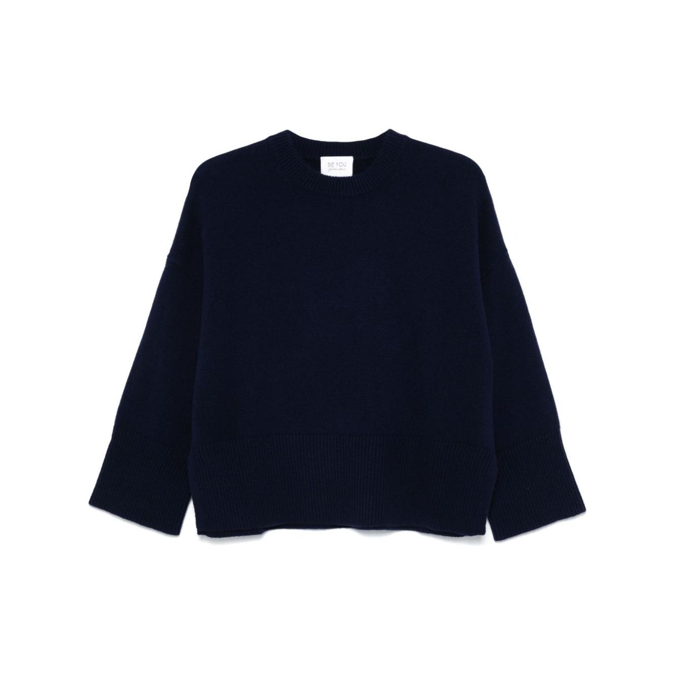 BEYOU cashmere fine knit Sweaters Blue Topwear Beyou