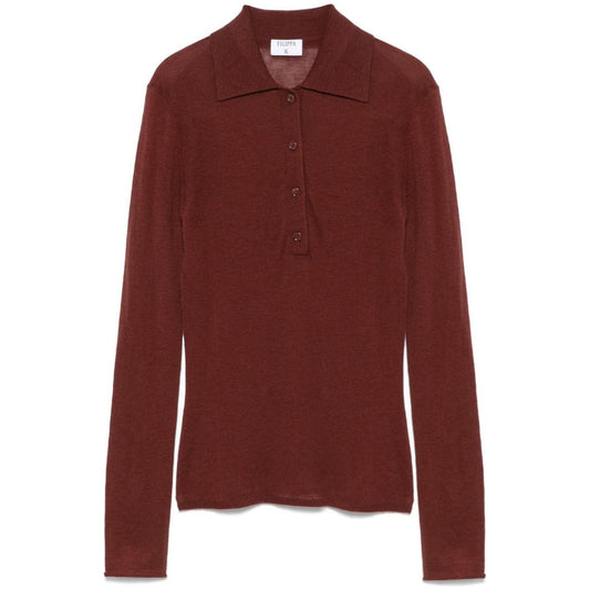 FILIPPA K Wool T-shirts and Polos Bordeaux Topwear Filippa K