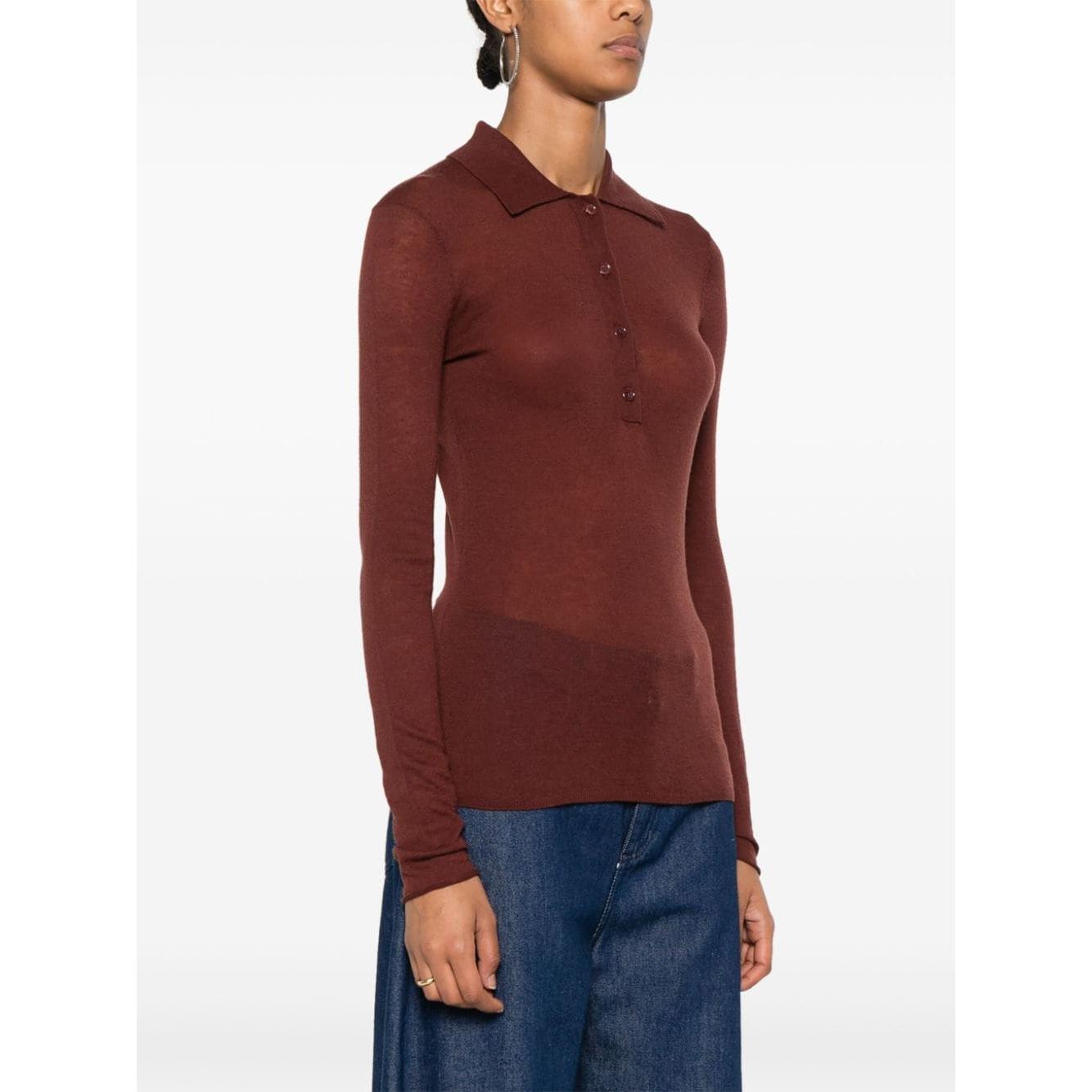 FILIPPA K Wool T-shirts and Polos Bordeaux Topwear Filippa K