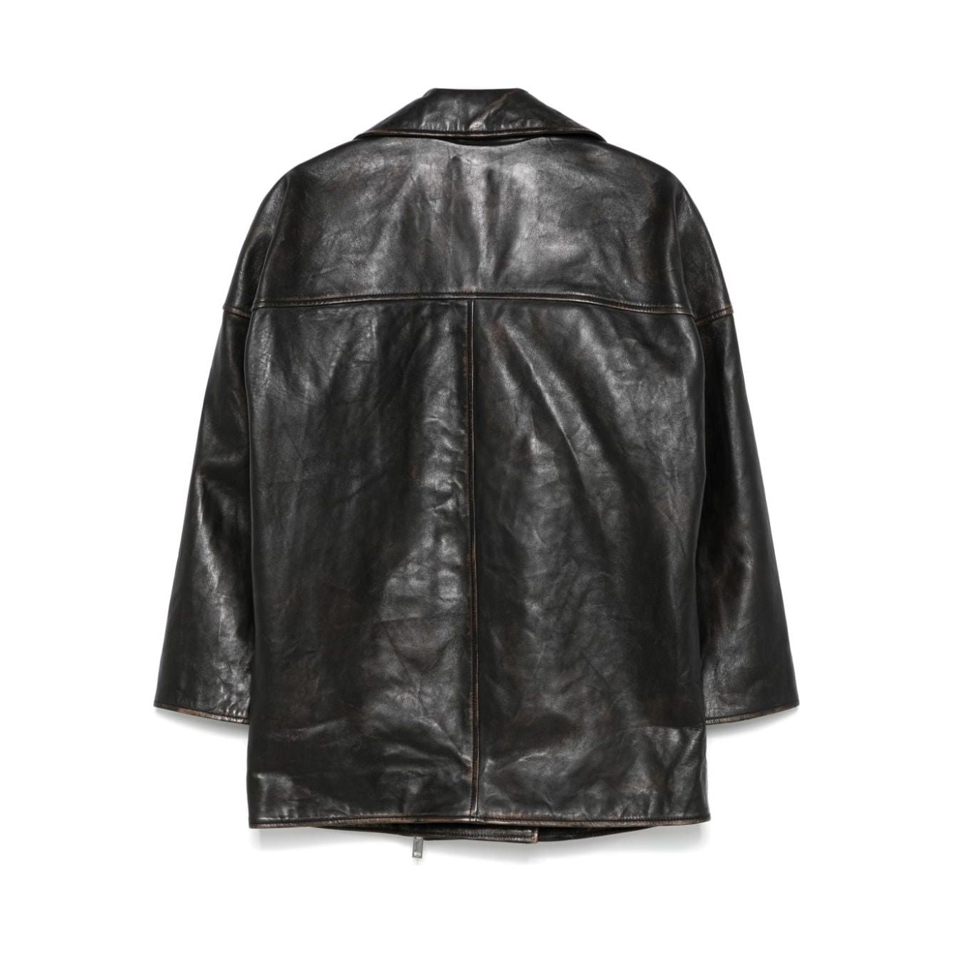 Alysi Jackets leather/cotton burnished finish Black Jackets Alysi