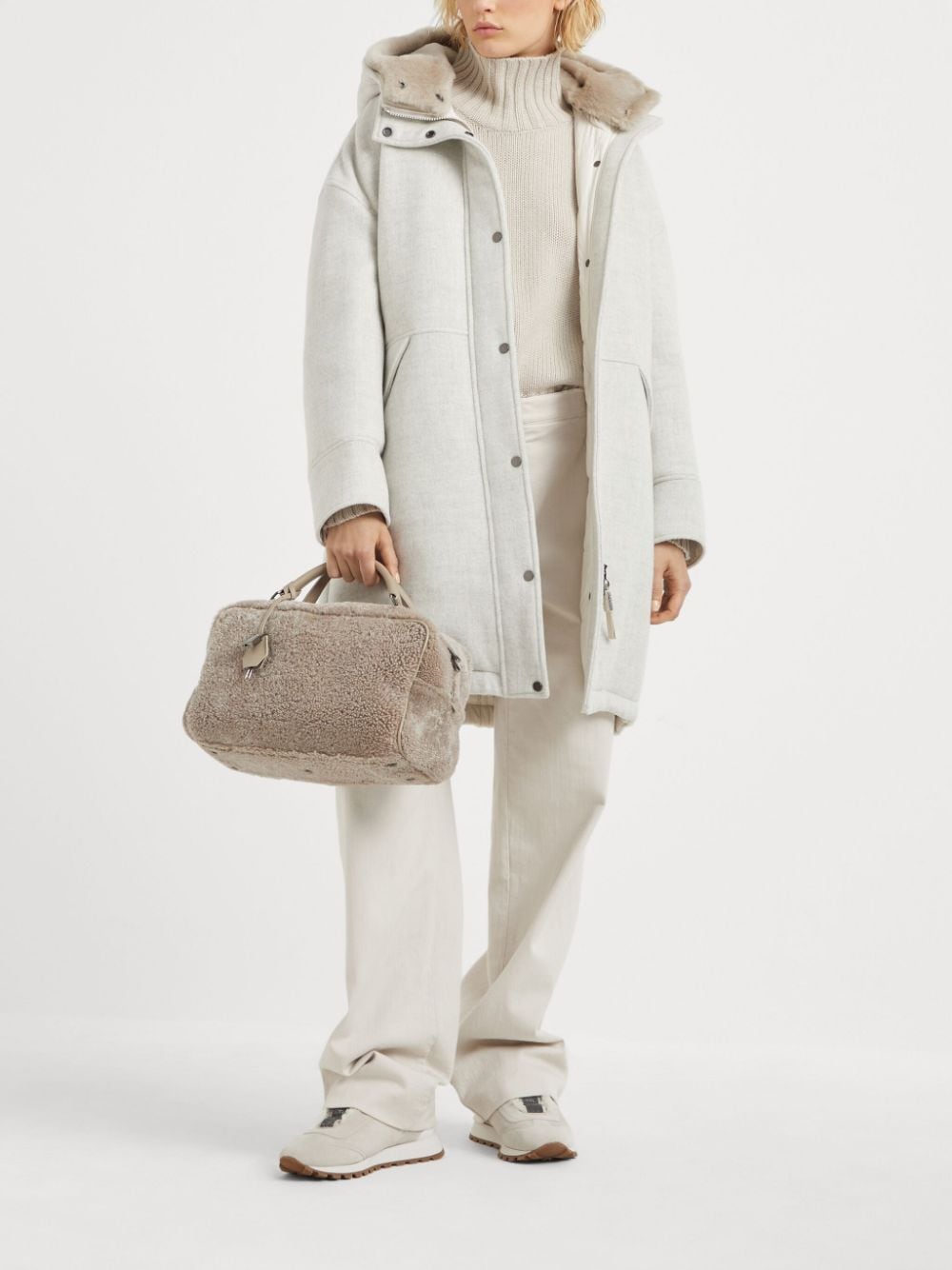 Brunello Cucinelli Coats Light Grey