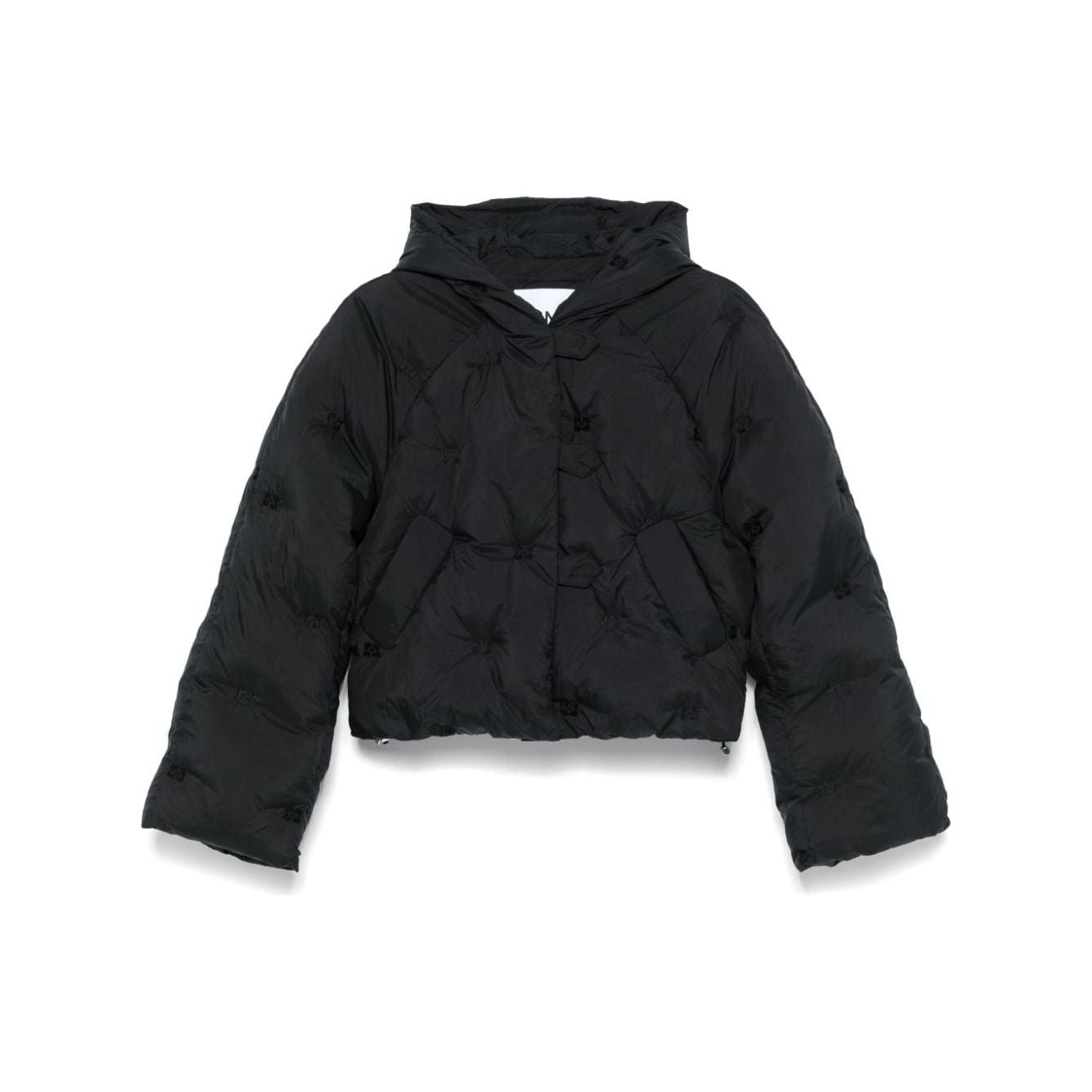 GANNI black recycled nylon Coat Jackets Ganni