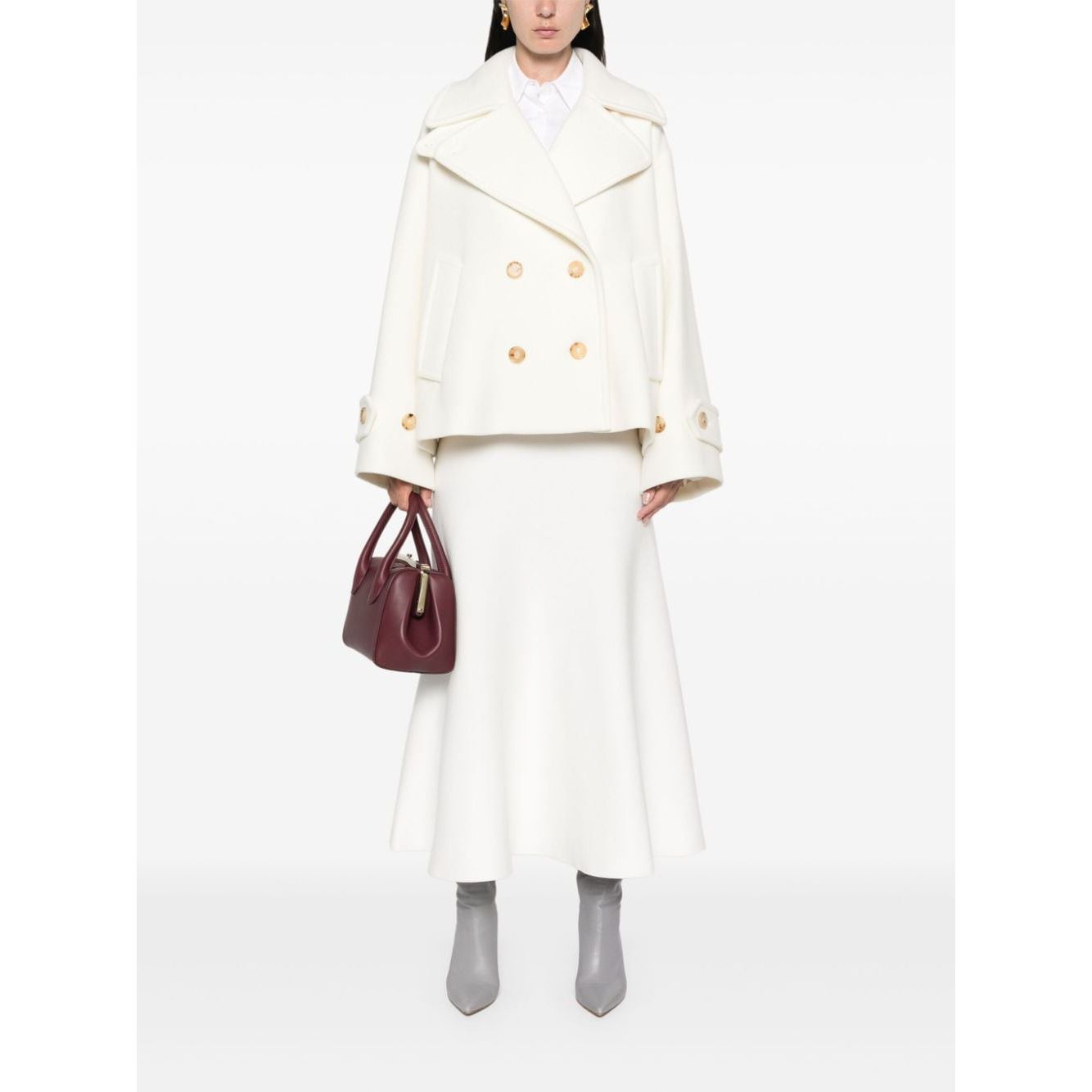 Chloè virgin wool blend Coats White Jackets Chloè