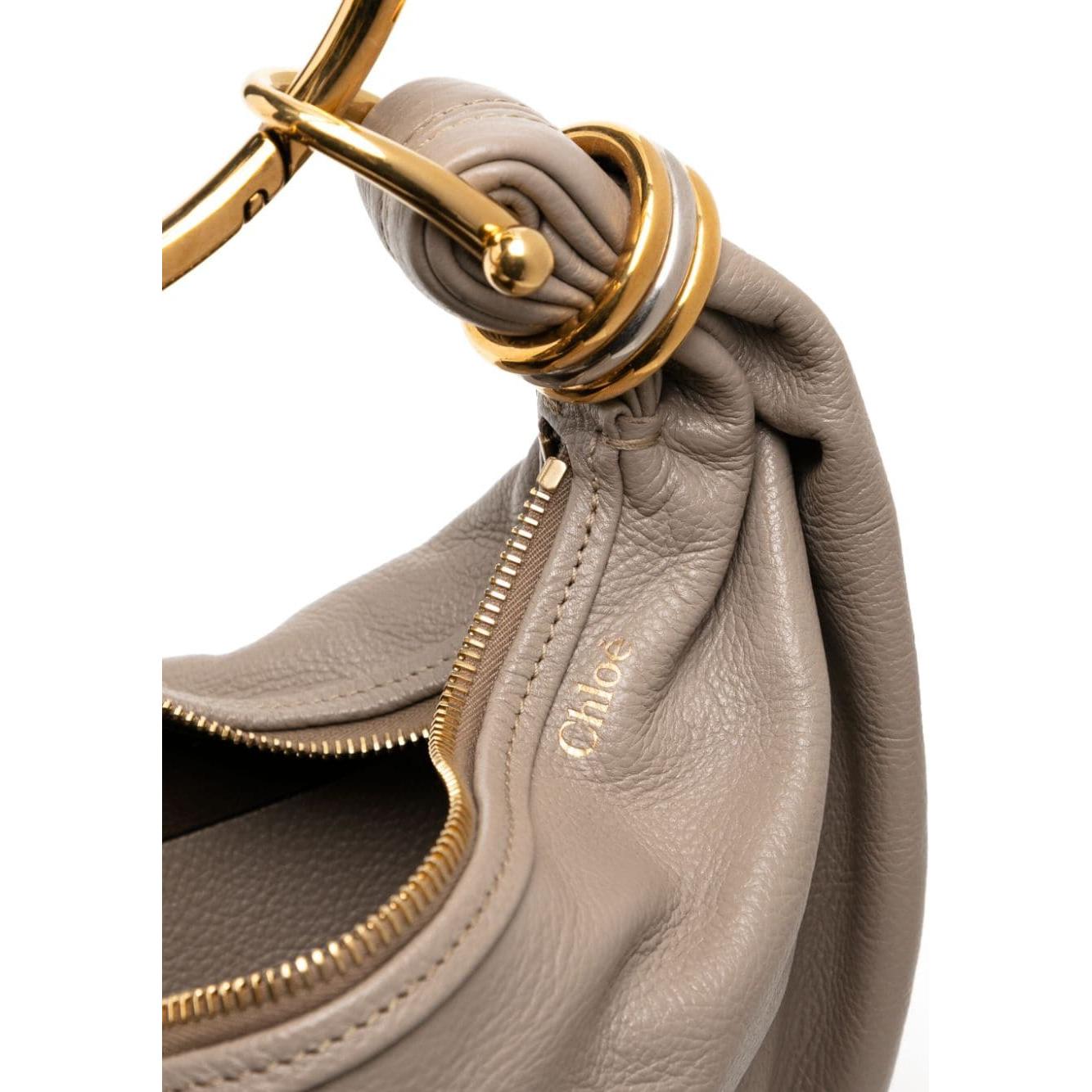 Chloè grey leather gold-tone ring handle Bag Handbag Chloè