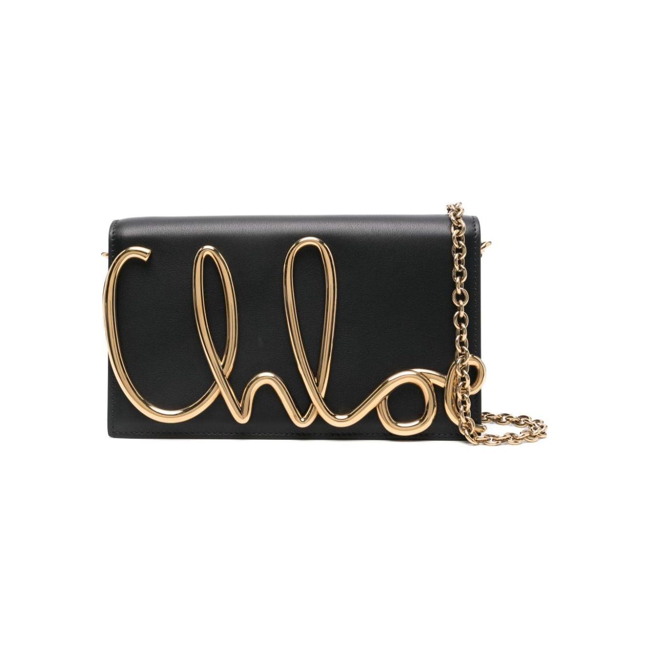 Chloè black calf leather smooth grain bag Shoulder Chloè