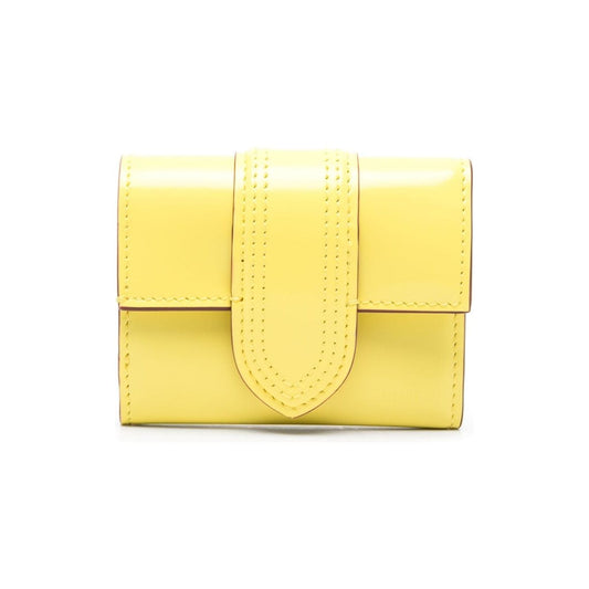 JACQUEMUS  calf leather Wallets Yellow Wallets JACQUEMUS