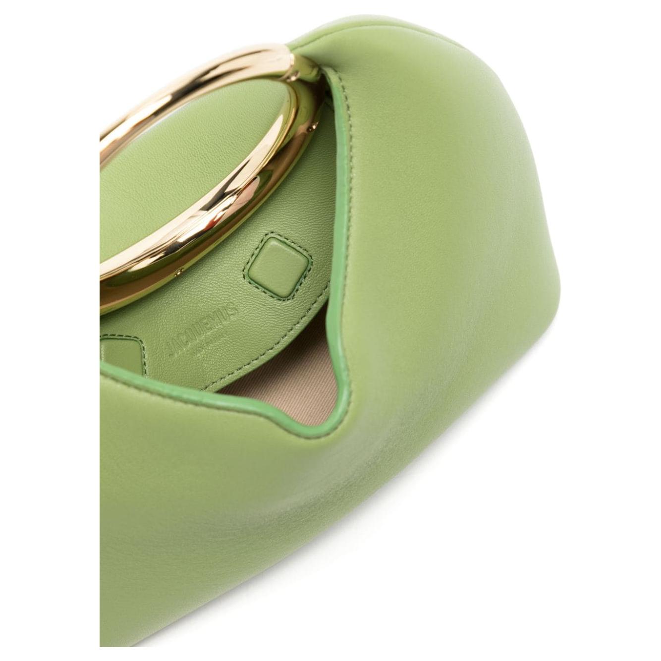 JACQUEMUS parakeet green nappa leather Handbag Clutches JACQUEMUS