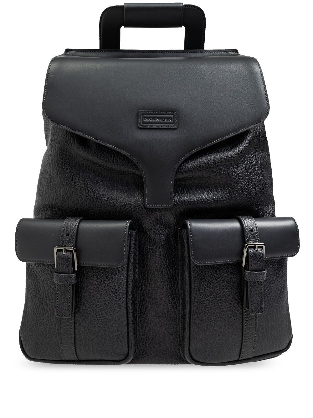 Front view with bag zipped and handles upright.