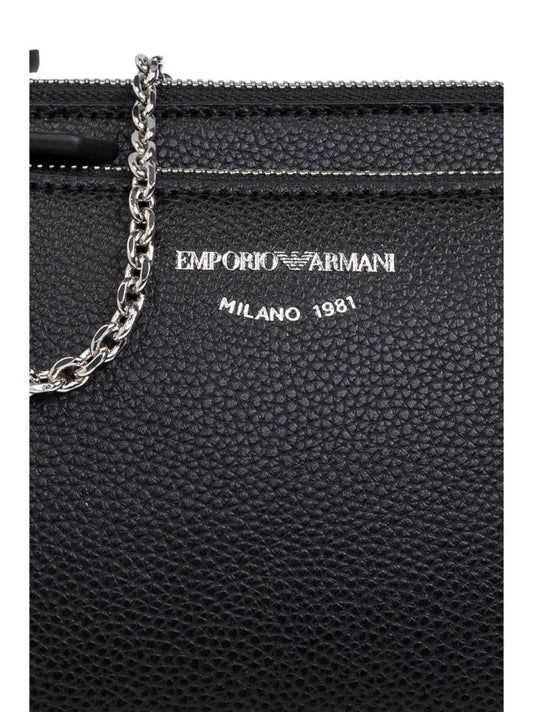 Emporio Armani black faux leather grained Handbag Shoulder Emporio Armani