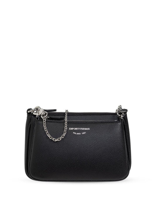 Emporio Armani black faux leather grained Handbag Shoulder Emporio Armani