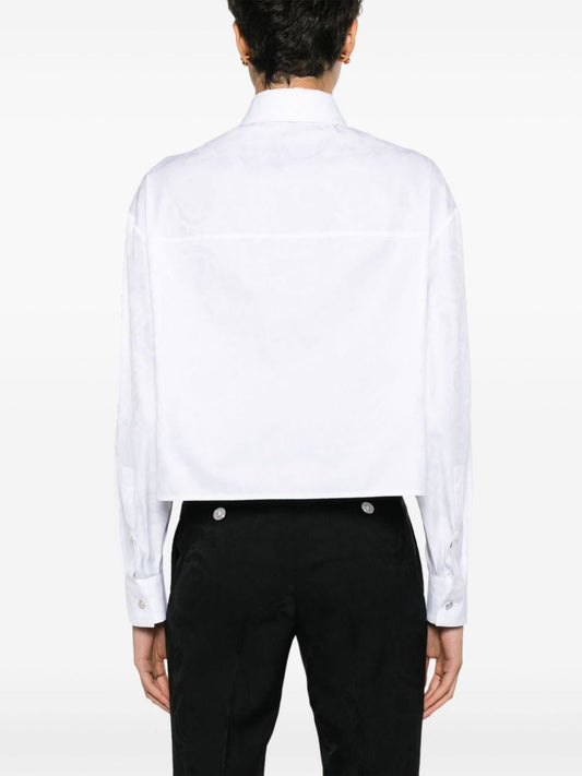 Versace Baroque jacquard crop shirt