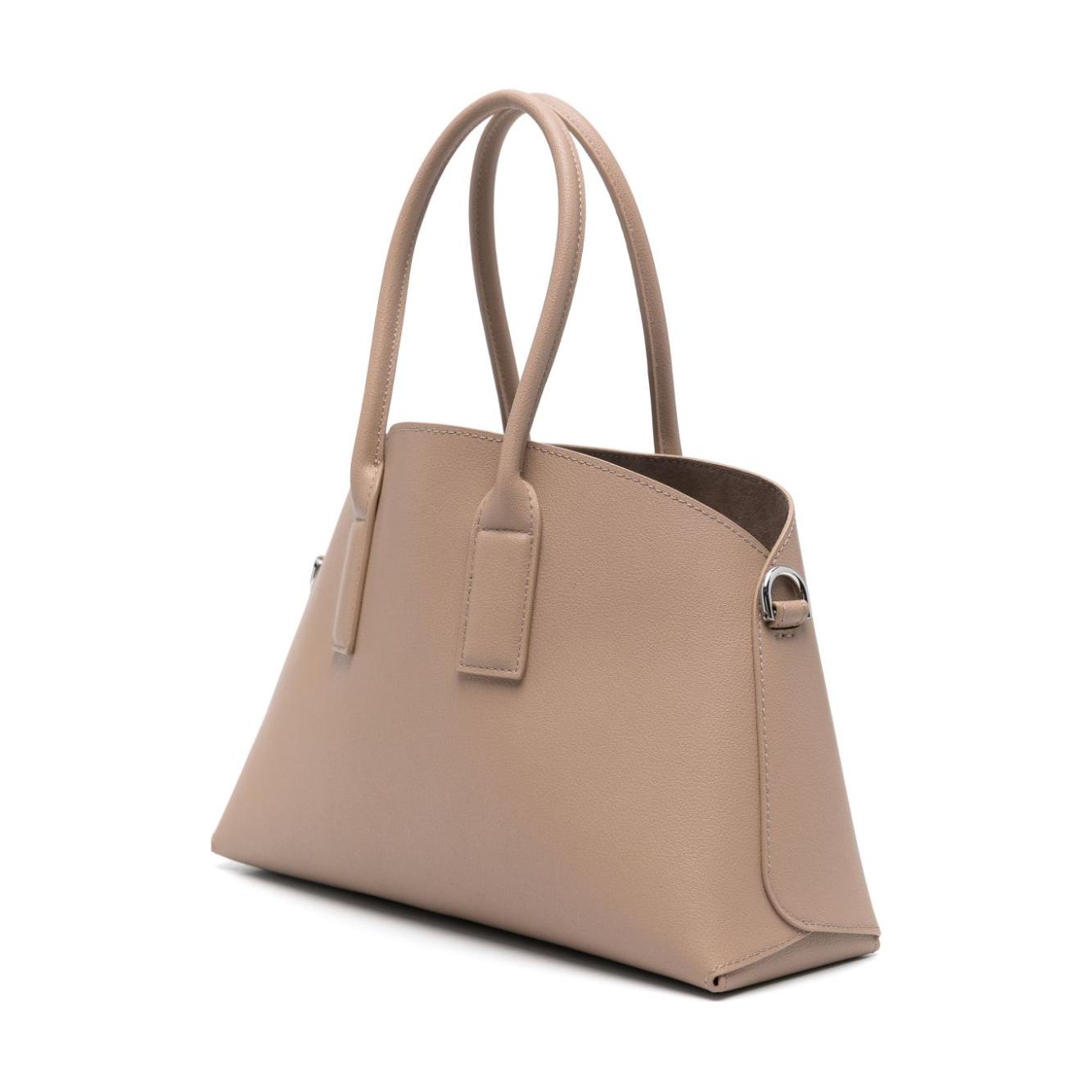 EMPORIO ARMANI CAPSULE calf leather grained texture Handbag  Beige Shopper Emporio Armani