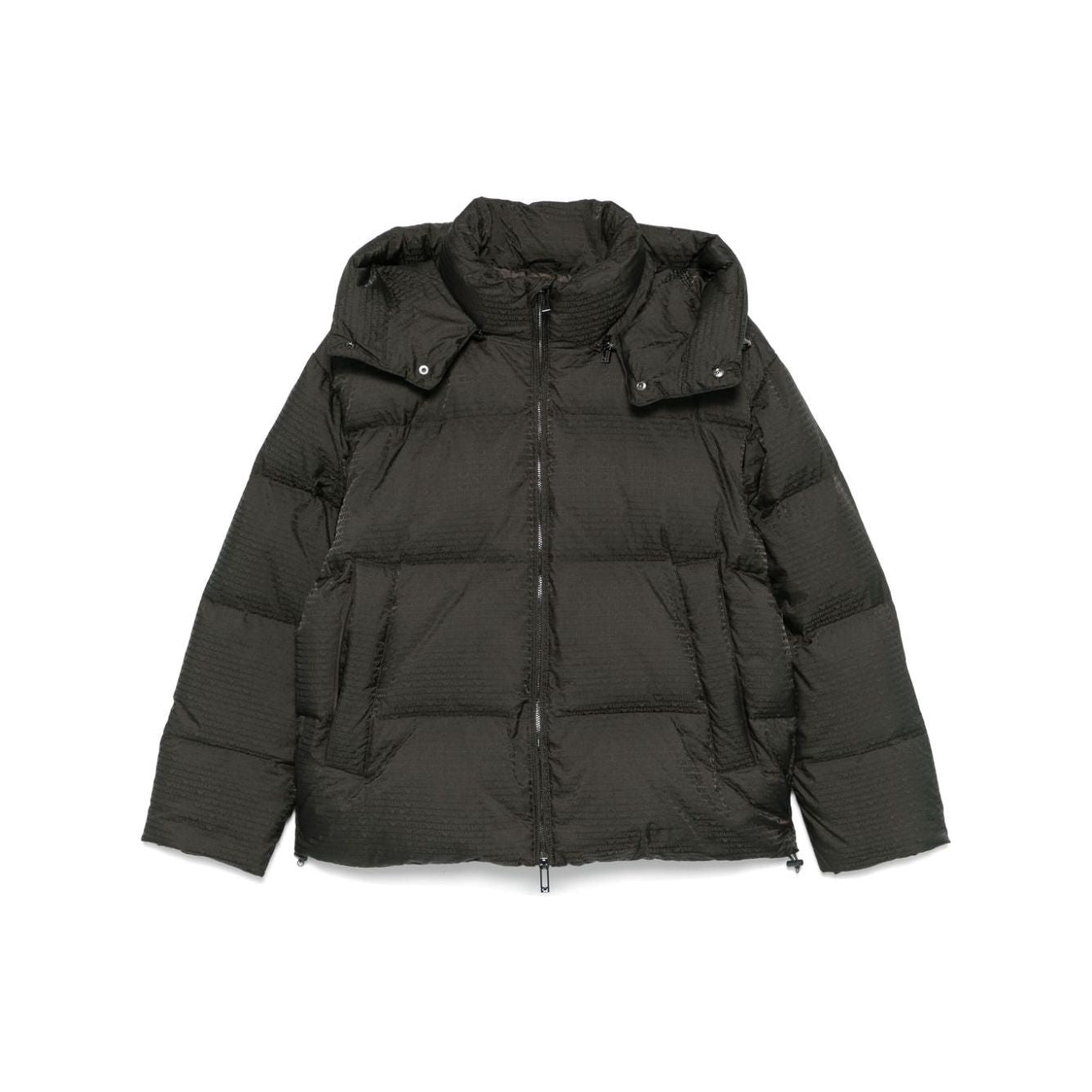 Emporio Armani down-feather filling all-over jacquard logo men Coats Green Jackets Emporio Armani