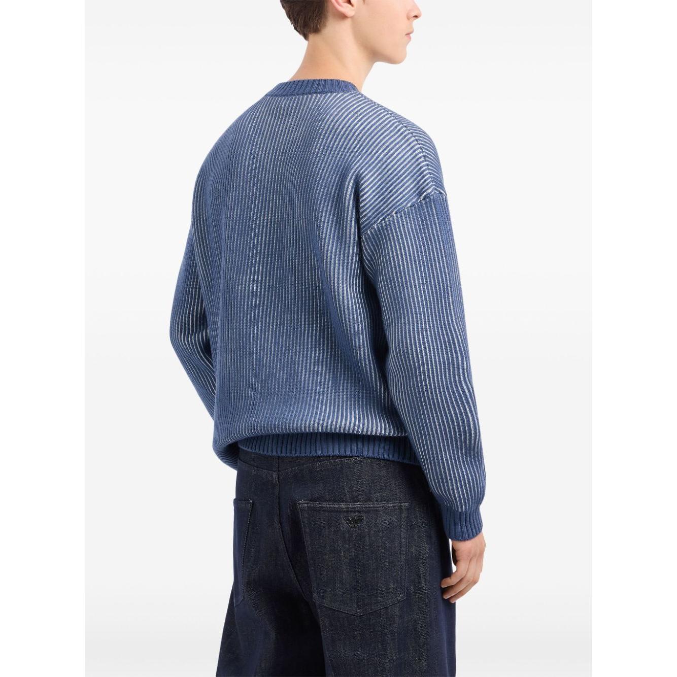 Emporio Armani Cotton Men Sweaters Clear Blue Topwear Emporio Armani